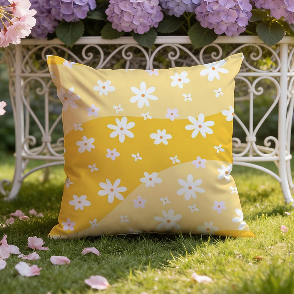 Colorful Daisies Cushion Cover Home & Car Dual-Scene Pillow Cover: Reversible for Premium Comfort