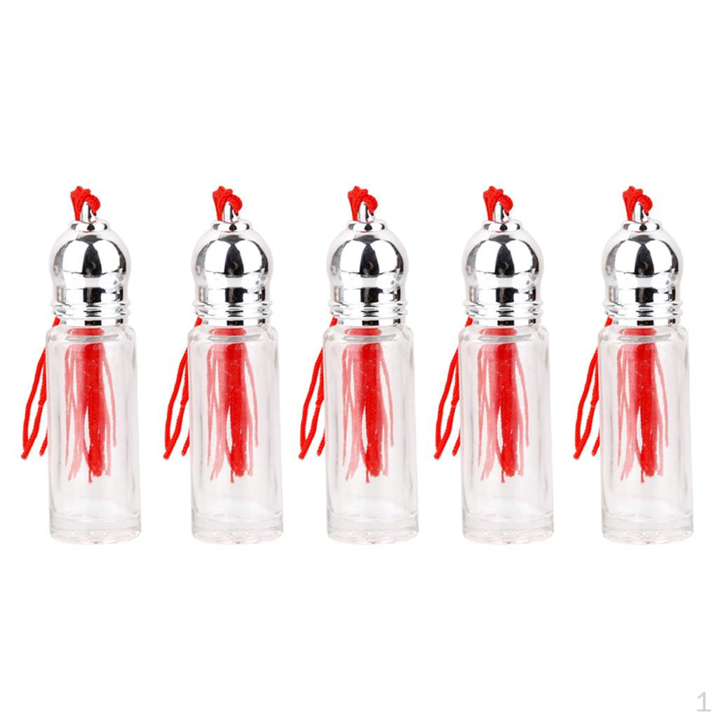 

5pcs 5ml Refillable Glass Empty Perfume Essential Oil Bottles