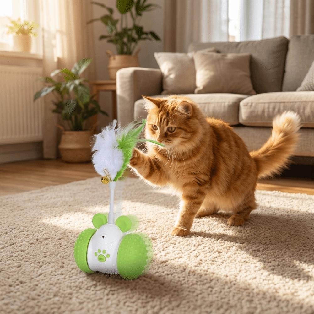 2 Play Mode Electric Racing Car Cat Toy Infrared Laser Cat Teasing Toy  Cat Training