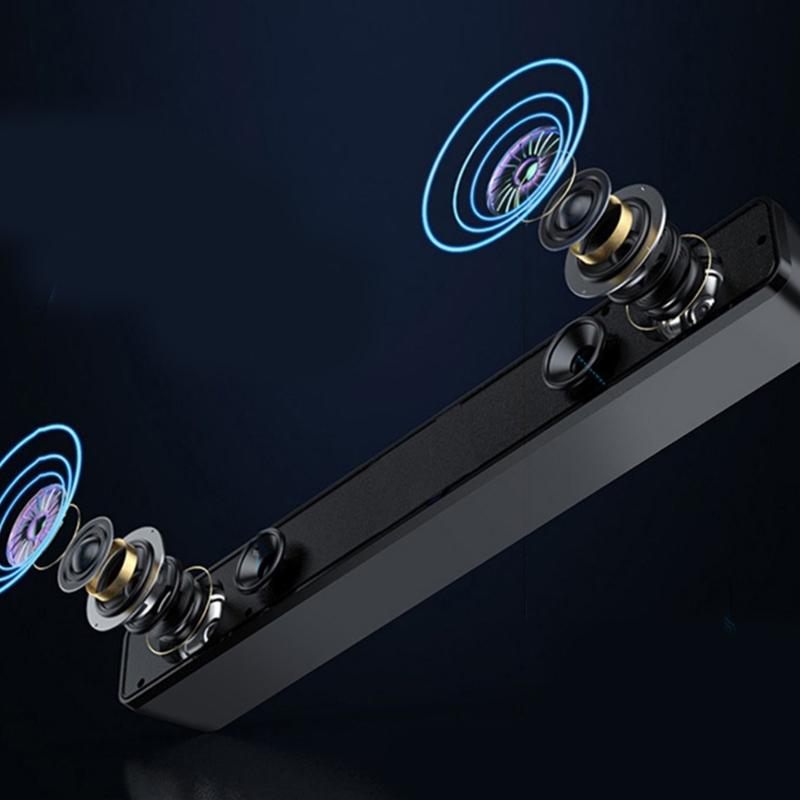 Mini Sound Bar USB Powered Sound Bar Speaker for Computer Desktop Laptops PC, Black