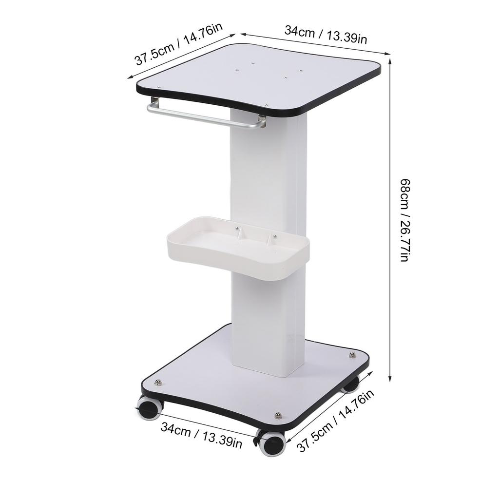 Beauty Salon Trolley Cart 360 Degree Rotating Silent Wheels Salon Spa Equipment Rolling Trolley Stand for Esthetician