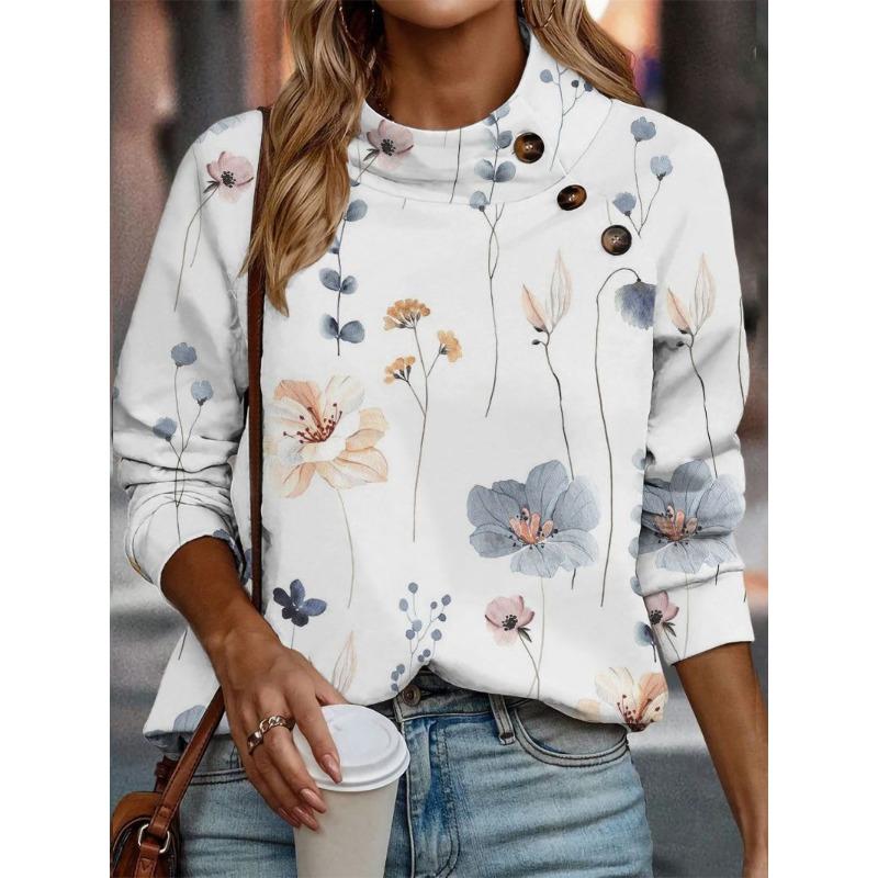 JPNTKY Women's Fashion Casual Long Sleeve O-Neck Blouses & Shirts