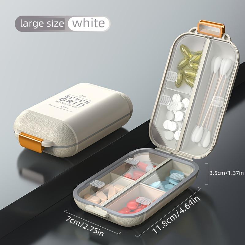 1PC 7-day Medicine Box with Orange Handle - Large Capacity, Dustproof and Moisture-proof Vitamin and Medicine Storage Box Polypropylene Material