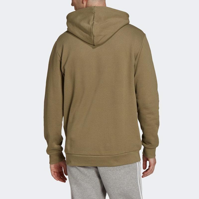 Adidas Originals Large Trefoil Logo Print Casual Hoodie Men Green HE4952