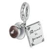 Silver Charm Coffee and Book Pendant Beads Silver 925