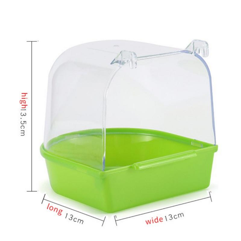 Bird Bath Tub Clean Feather Bath House Bird Cage Accessories Transparent Plastic Bird Box