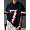 Summer T Shirt Mesh Jersey Style Number 7 Print T Shirt Short Sleeve V Neck Sporty Casual Streetwear Tops
