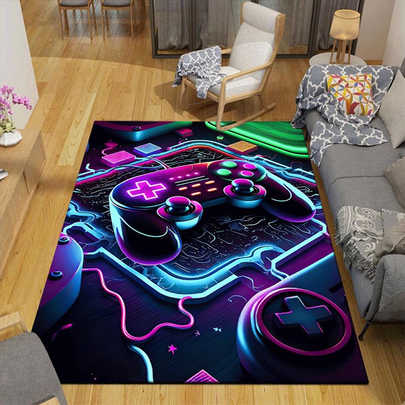 1pc Game Controller Pattern Area Rug, Anti Slip Non Shedding Stain Resistant Carpet