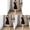 Minimalist High Waist Summer Dress With Pastiche Color Blocking For Women