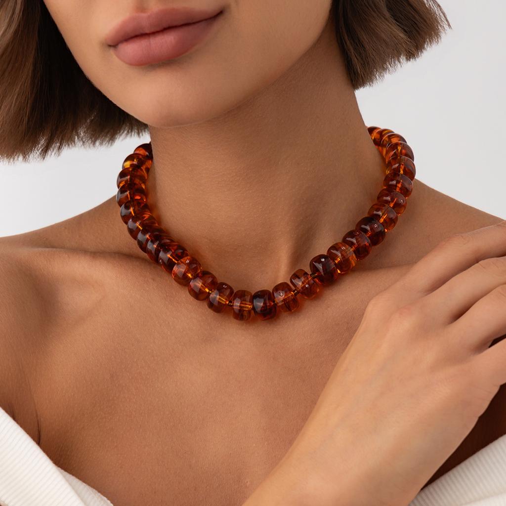14 Colors Bohemian Colorful Acrylic Beads Choker Necklace for Women Fashion Resin Statement Necklaces Summer Beach Jewelry