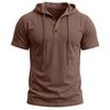 Men’s T-shirts Hooded Short Sleeves Cotton Shirts Fitness Tops Casual Street Punk Hip Hop Style Wear
