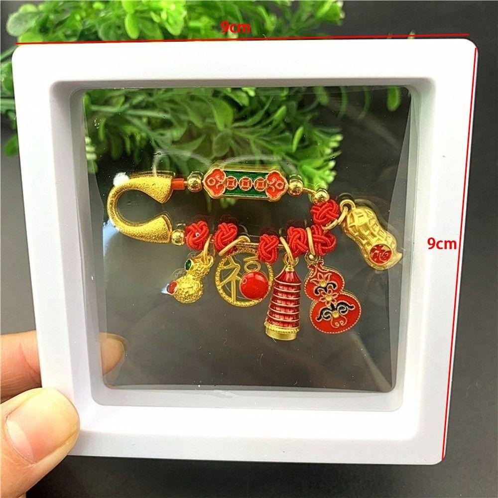 Clouds Peace Lock Red Lucky Brooch Pin Ancient Method Gold Alloy Pin  Jewelry Accessories