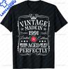 Decorazioni Vintage per il 35° Compleanno Maglietta Vintage 1991 35 Anni Maglietta Vintage Personalizzabile Individualità Abbigliamento Uomo