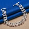 925 Sterling Silver 8-inch Exquisite Woven Bracelet for Men and Women, Party Fashion Gifts, Wedding Accessories, Jewelry