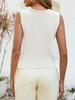 Gilet lavorato all'uncinetto da donna senza maniche con scollo a V corto a bottoni Top estivo in maglia