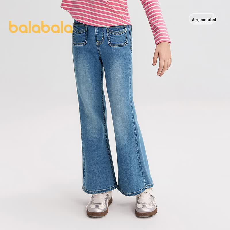 Balabala Girls 2026 Autumn Flared Denim Pants 130
