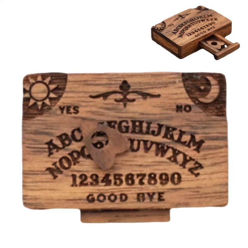 Mini Ouija Board Retro Miniatur Spirit Board mit Schublade Holz Miniaturen Emotionale Liebe Schublade Heimdekoration Geschenk