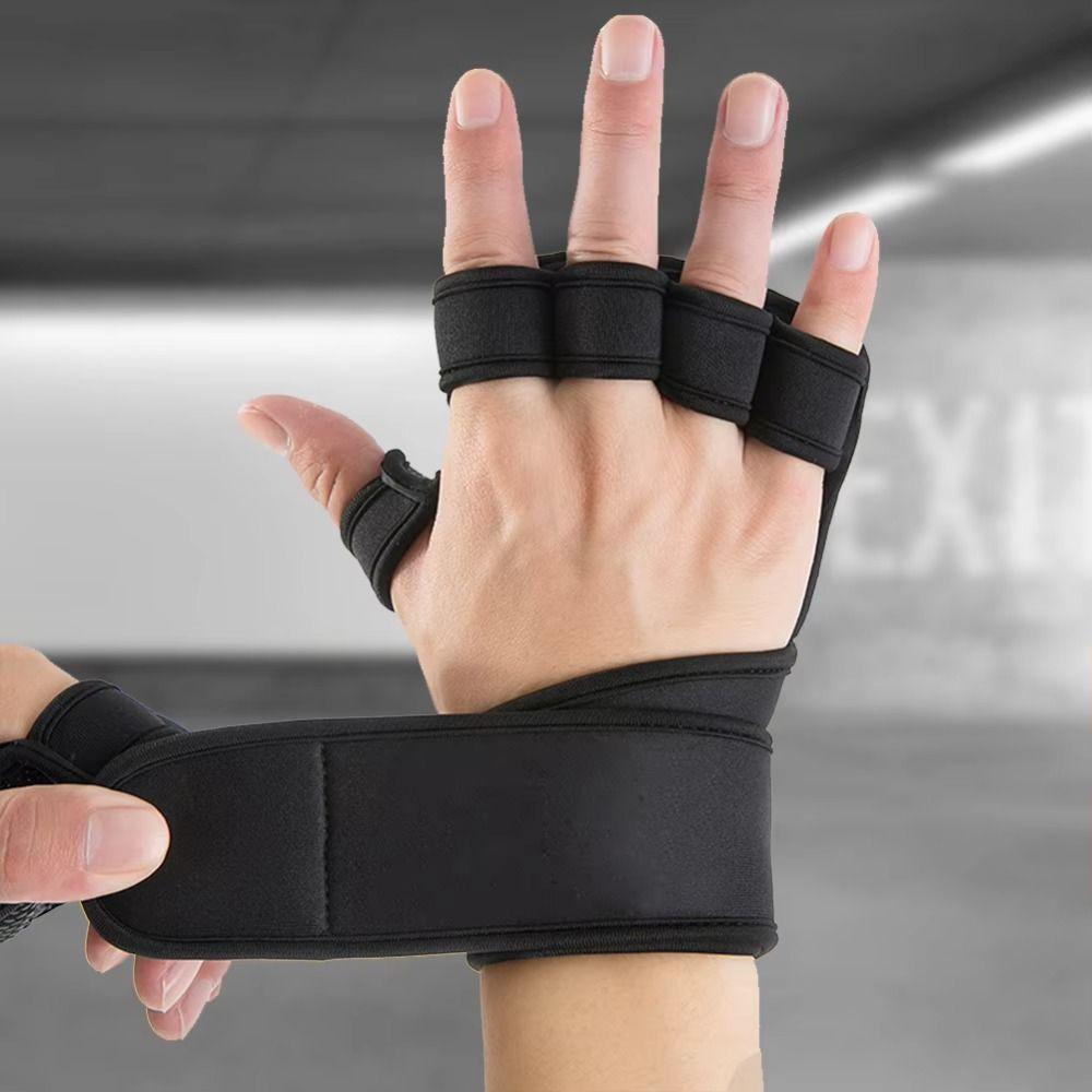 1 Pair Finger Cot Palm Protector Gloves Non-slip Weightlifting Hand Protect Pads  Pull-ups