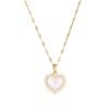 Love Necklace Women'S Simple Versatile Fresh And Sweet Pearl Heart Pendant Clavicle Chain