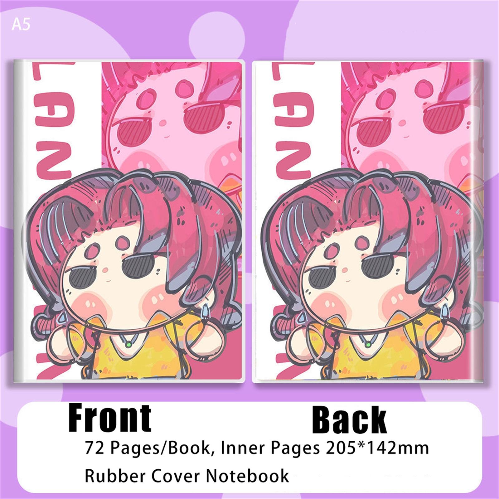 

Блокнот А5 формата с резиновой обложкой с двусторонним рисунком, 72 листа, водонепроницаемый дневник, блокнот с горизонтальной линовкой One Size