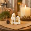 Hand Painted Christmas Sculptures Mini Resin Nativity Figurine for Desktop Decor Holy Family Manger Ornaments Scene Ornaments Compact Religious