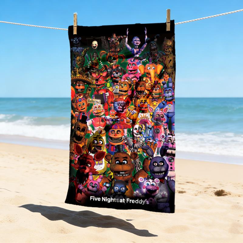 Fnaf Characters Stylish Digital Printing Beach Towel Quick Drying Absorbent Blanket For Beach Pool Gym Travel Christmas Gift C9211954
