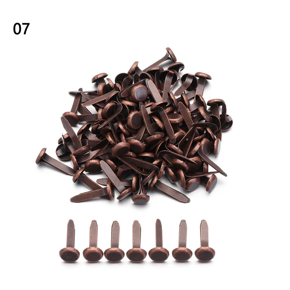 100Pcs Metal Brad Studs Spikes Plated Mini Brads Scrapbooking Embellishment Clasp Fastener DIY Photo Album Crafts Decoration