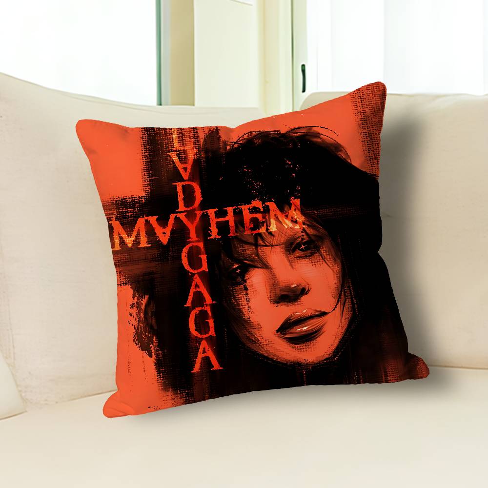Sängerin L-Lady Gaga Mayhem Anime Berühmtheit Merchandise All-Match Bedruckter Kissenbezug Sofa Auto Büro Raum Dekoration Schutz