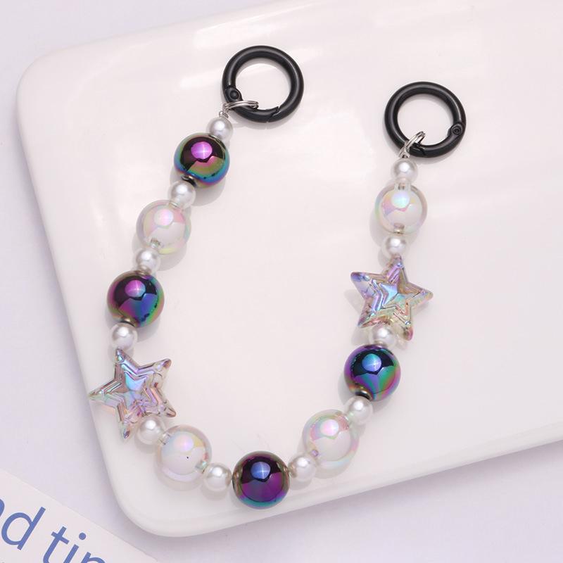 Creative Colorful Beaded Phone Chains Earphone Bag Pendant Ornaments Jewelry Toy