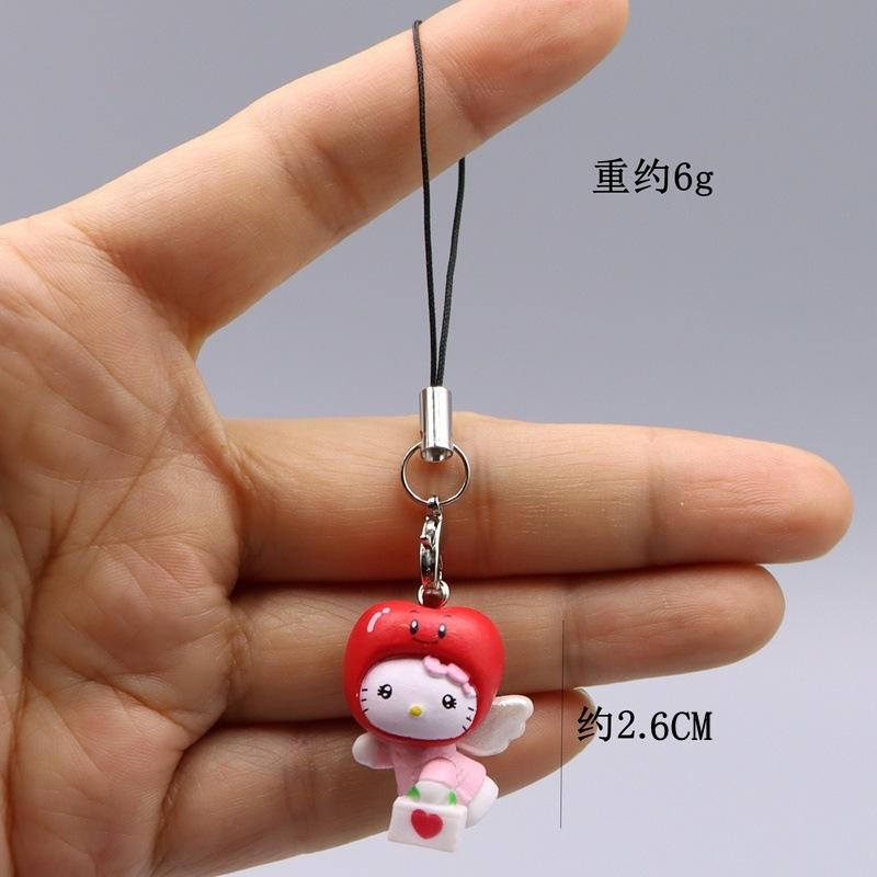 kawaii Hello Kitty Toy Pendant Cute Cat Phone Case Decorative Necklace Pendant Kawaii Women Accessories Festival Gifts