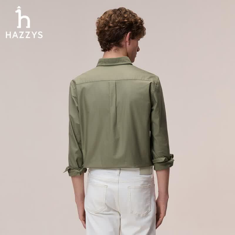 HAZZYS Men's Oxford Cloth Casual Long Sleeve Shirt
