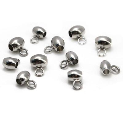 20pcs/lot Stainless Steel Bail Beads Charm Spacer Beads Pendant Clips Clasps Connectors For Bracelet Necklace DIY Jewelry Making