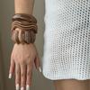 Punk Brown Coffee Resin Acrylic Bangles Hip Hop Irregular Kpop Geometric Wide Bangles For Women Bracelet Pulseras Jewelry