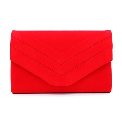 Bolso de Cena Tridimensional de Franela de Alta Gama Simple y Elegante Clutch de Color Sólido