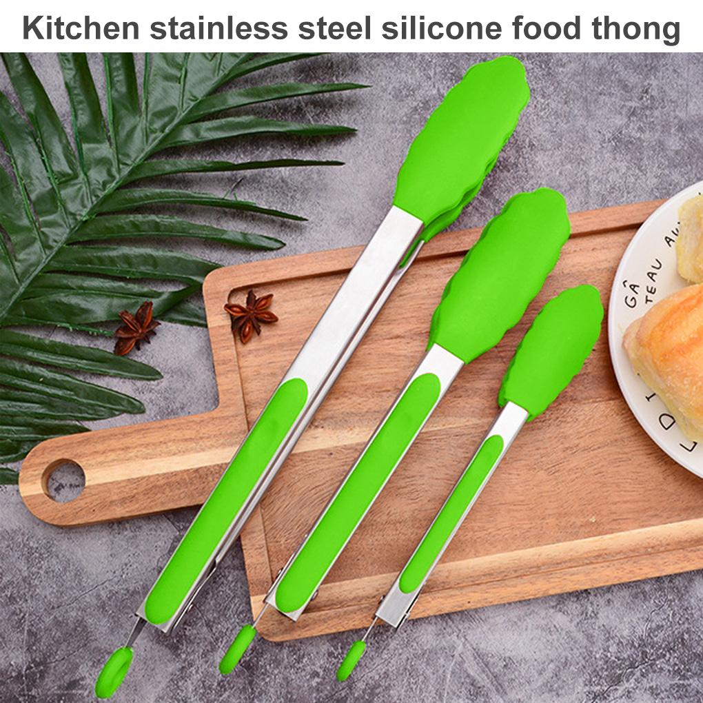 

Кухня Сервировка Tong Non Stick Силиконовый клип нержавеющая сталь Барбекю Пищевой зажим для приготовления пищи На гриле