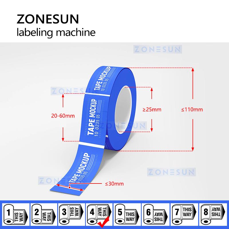 ZONESUN Kompakter Etikettenabroller für 25mm Kern & 110mm Rolle – ZS-YH30/60