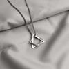Geometric Square & Triangle Titanium Steel Necklace Set for Couples - Trendy Unisex Pendant Jewelry