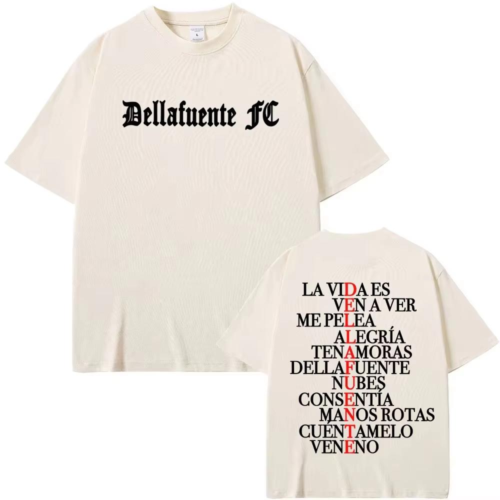 Rapper Dellafuente Album Letters Print Tshirts Men Women Vintage Hip Hop Pop Music T Shirt High Quality Shortsleeved Top