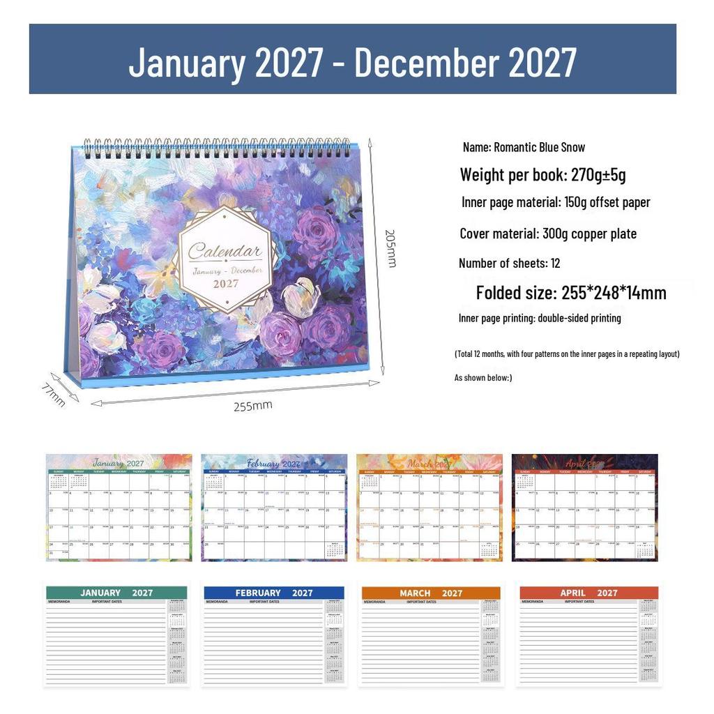 2027 Creative Desktop Calendar: Self-Discipline Planner & Check-in Desk Ornament