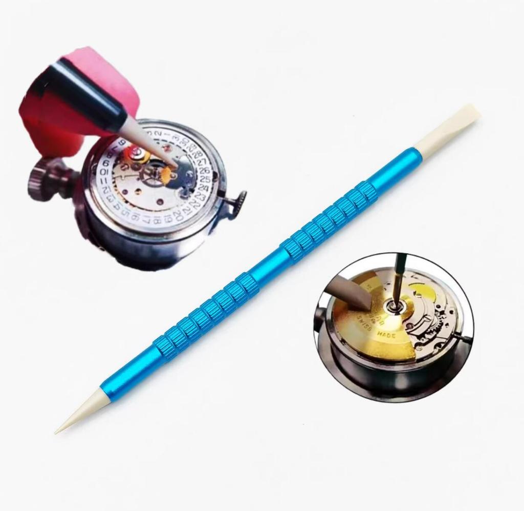 1 Stück Uhrmacher Uhrenreparaturwerkzeug Peek Stick mit Hilfs-Uhrwerkskernklemme Uhr Zifferblatt Reinigungsstift PEEK Stick