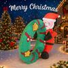 3.3FT Inflatable Toy swim ring Santa Claus Xmas Yard Lawn Party Decoration with LED Lit Christmas Home Supplies Ornaments Gift