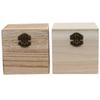 Retro Jewelry Box Organizer Box Natural Wood Clamshell Storage Rectangle Case