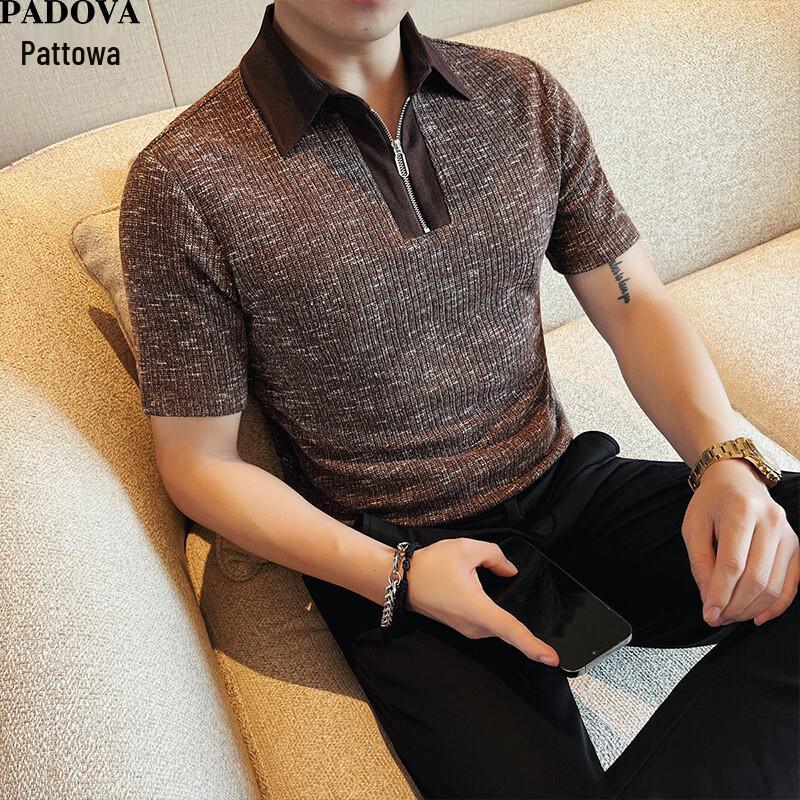 Patova Men s Textured Knit Polo Shirt 3XL