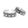 Buyee 925 Sterling Silver Couples Ring Finger Elegant Gray Poker Open Ring for Woman Men Unique Fashion Fine Jewelry Circle