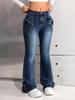 Teen Girls' Fashion 3D Bow Flare Jeans