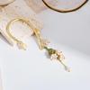 Earless Hole Lily Of The Valley Leaf Earrings, Fairy Style Retro Flower Earrings, Small And Fresh Temperament Versatile Earrings