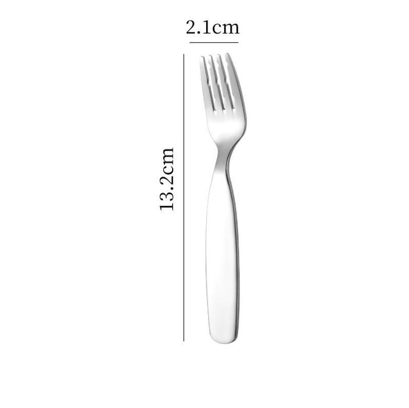 

Stainless Steel Spoon Fork Set Short Handle Children S Tableware Household Baby Food Spoon Soup Spoon D3