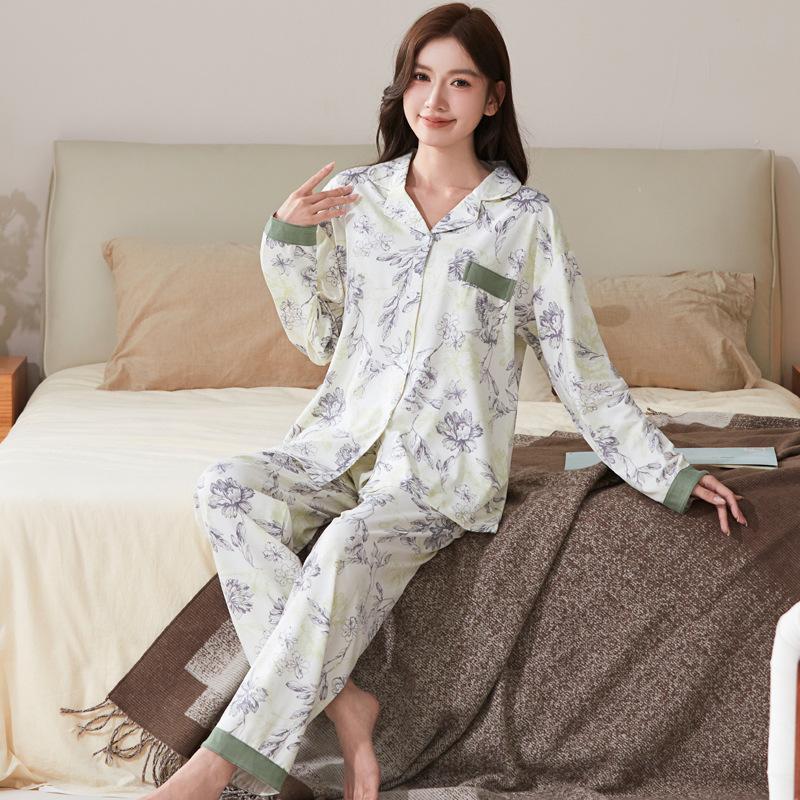 Set pigiama da donna pigiama set 2 pezzi arioso morbido casual stampato pigiama