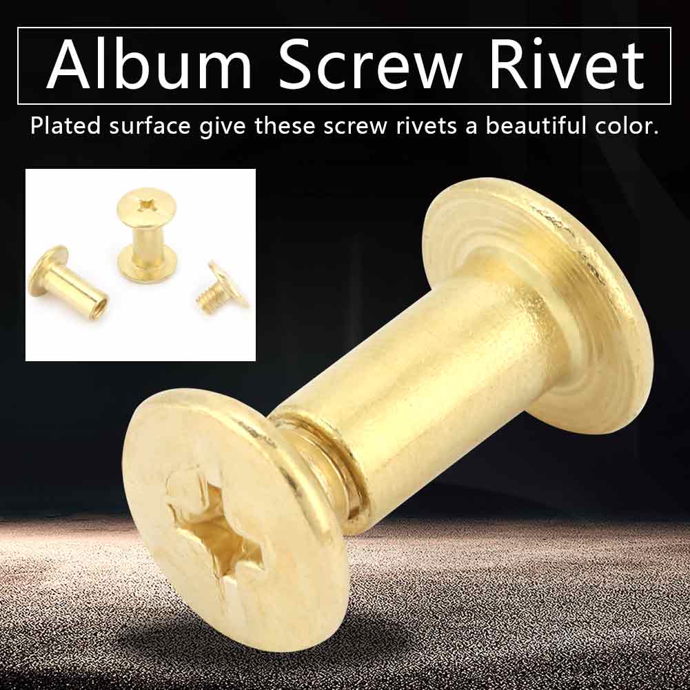 20pcs M5 Flat Head Book Album Rivets Screw Set DIY Craftmaking Rivet (M5*14)