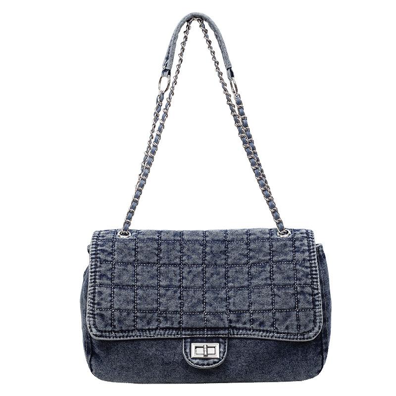 Denim Bag Women's Fashion Large Capacity Chain Shoulder Bag High-end Sense Lazy Wind Commuting Versatile Underarm Bag